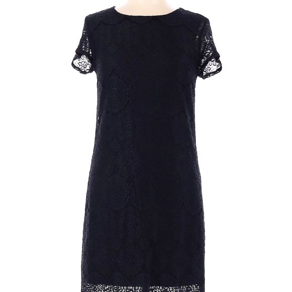 Laundry by Shelli Segal Dress Black Embroidered Detail Sz 6 #526 - Picture 1 of 4